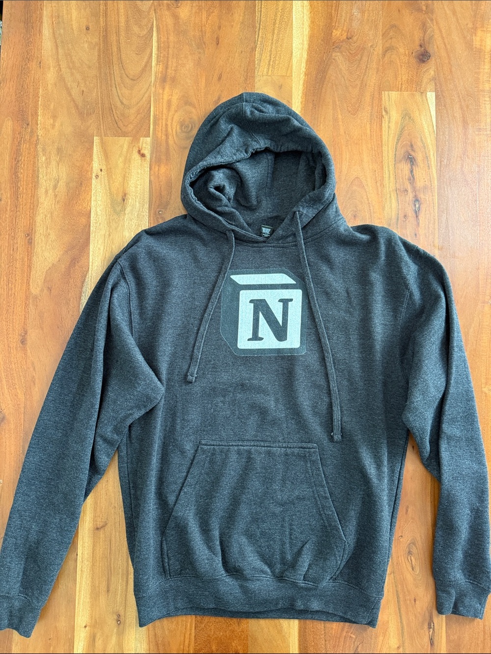 Tultex Charcoal Gray Notion Logo Hoodie